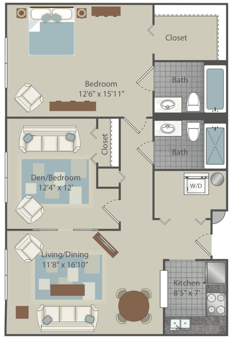Clear Creek Commons Apartments_Golden CO_Floor Plan_Two Bedroom Two Bathroom_Tablemountain Mountaintop Clear Creek Commons Apartments_Golden CO_Floor Plan_Two Bedroom Two Bathroom_Tablemountain Mountaintop